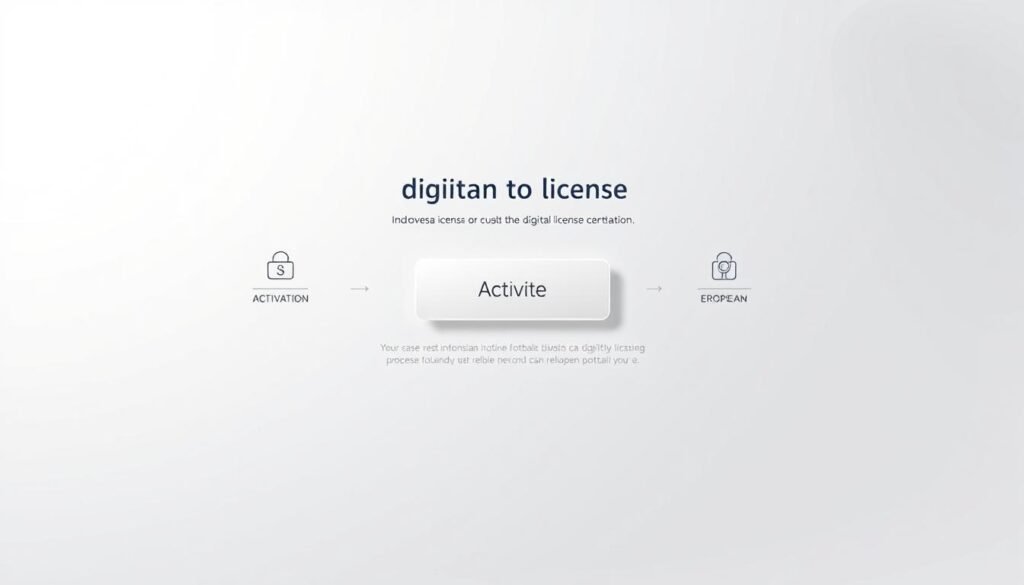 A clean-lined, modern digital license activation screen, showcasing a sleek user interface with intuitive controls. The scene features a minimalist design with a central activation button, surrounded by subtle visual cues and icons that suggest the efficiency and reliability of the digital licensing process. The background is a soft, muted gradient, allowing the activation interface to take center stage. The lighting is soft and even, creating a sense of professionalism and trustworthiness. The overall atmosphere is one of simplicity, ease of use, and technological sophistication, reflecting the needs of both Indonesian and European football clubs seeking a reliable, streamlined digital licensing solution.